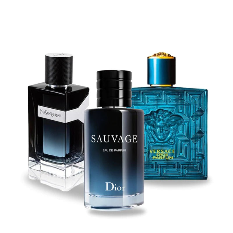 Promo Lleva 3 Paga 1: Y Yves Saint Laurent 100 ML + Dior Sauvage 100 ML + Versace Eros 100 ML.