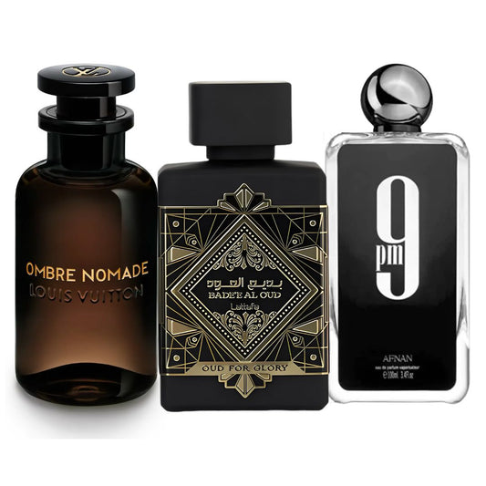 Promo 17: Afnan 9PM 100 ML + GRATIS: Oud For Glory 100 ML + GRATIS: Ombre Nomade LV 100 ML